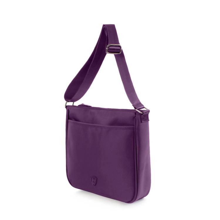 30099-0014-00 Hilite Dual Zip Crossbody Shoulder Bag, Purple