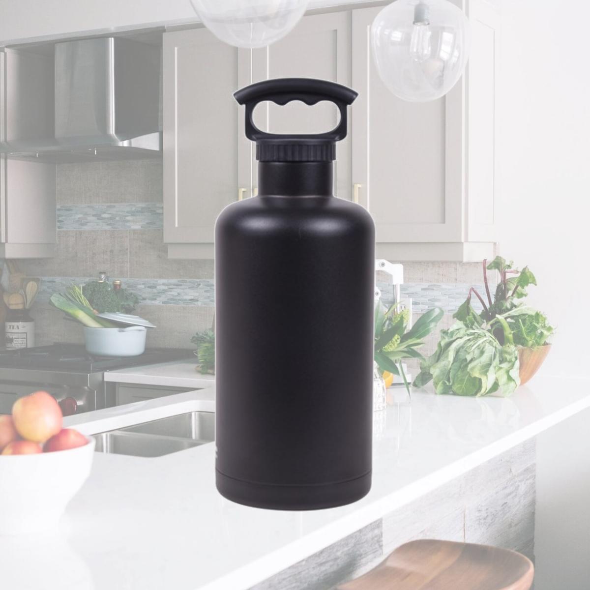 Picture of Fifty-Fifty V65001BK0 Matte Black Vacuum-Insulated Tank Growler- 64oz 