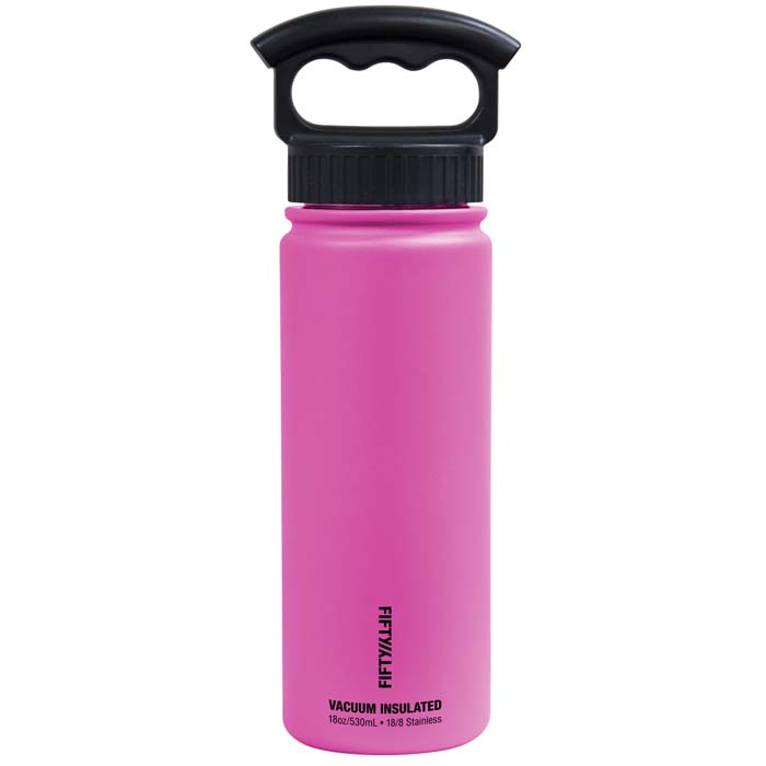 V18006pk0 18 Oz Lipstick Pink Vacuum Insulated Bottle - 3 Finger Grip Lid