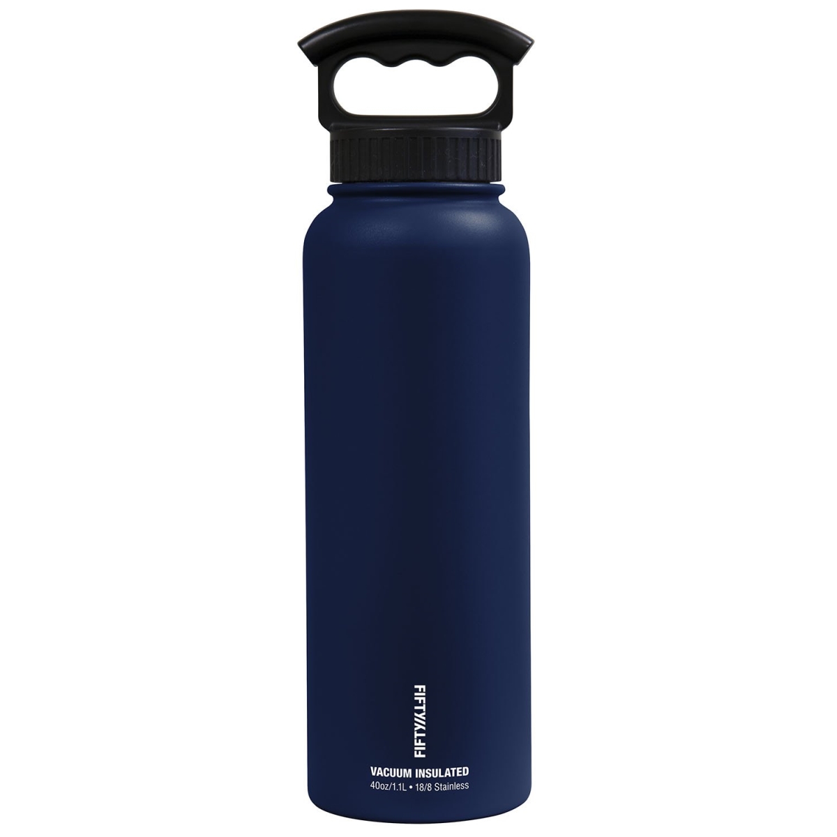 V40006nb0 40 Oz Double-wall Vacuum-insulated Bottles With 3 Finger Grip Cap, Navy Blue