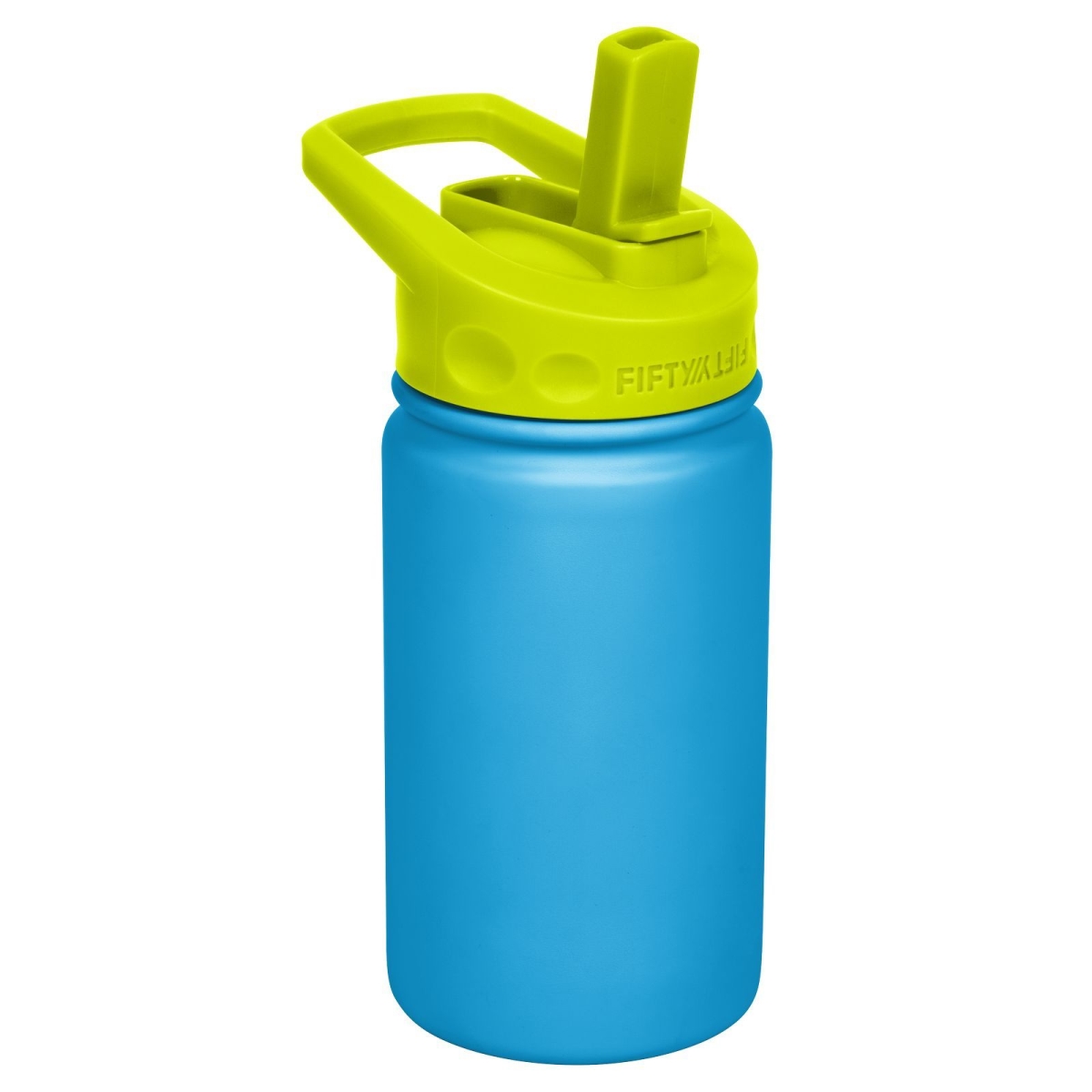 K12000005 12 Oz Double-wall Vacuum-insulated Bottles With Straw Caps, Blue & Lime