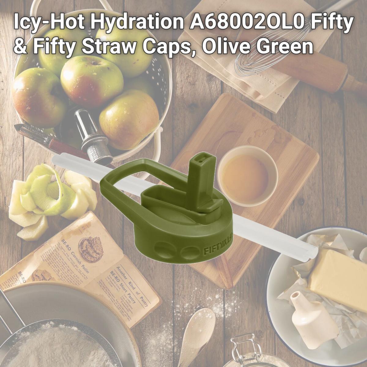 Picture of Icy-Hot Hydration A68002OL0 Fifty & Fifty Straw Caps, Olive Green