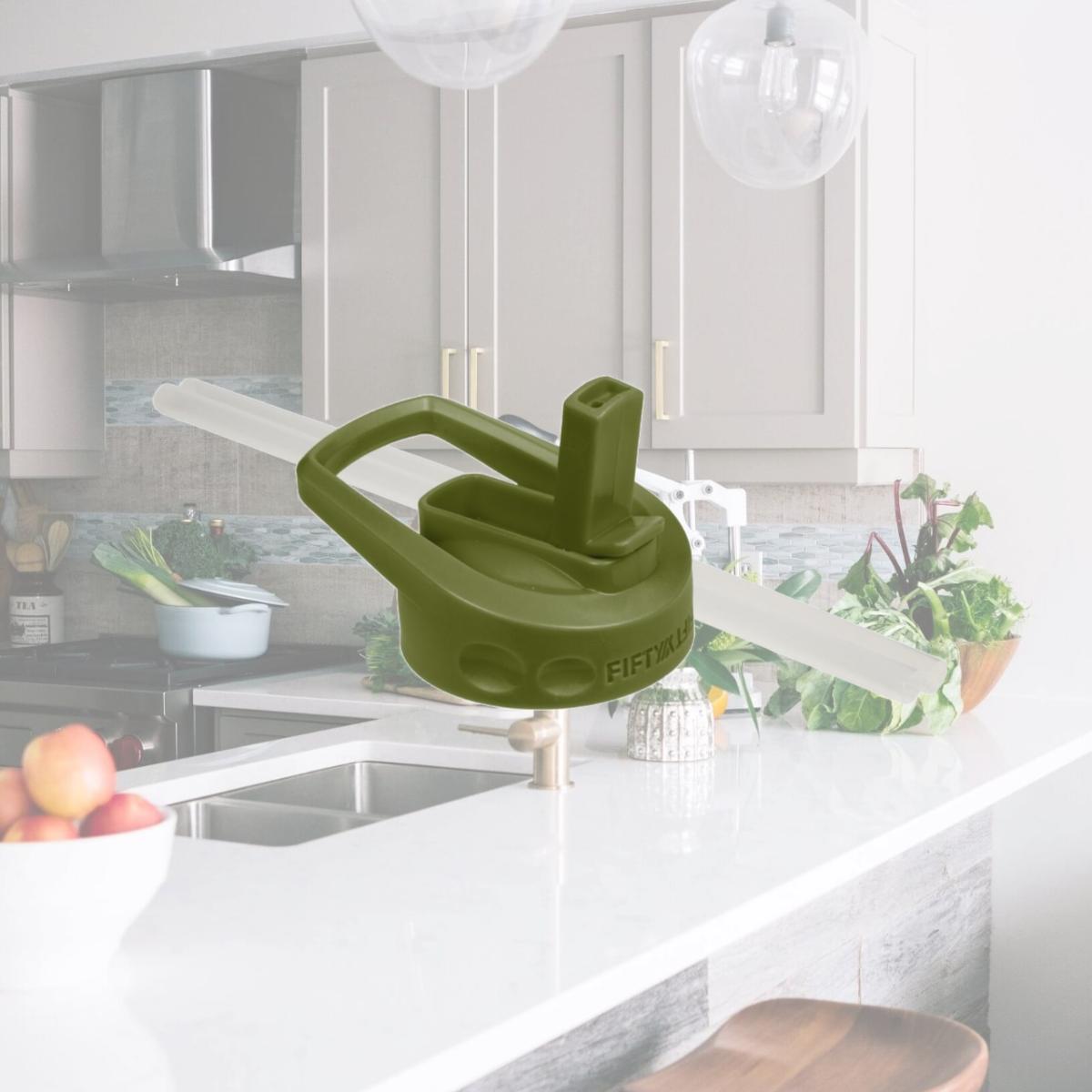 Picture of Icy-Hot Hydration A68002OL0 Fifty & Fifty Straw Caps, Olive Green