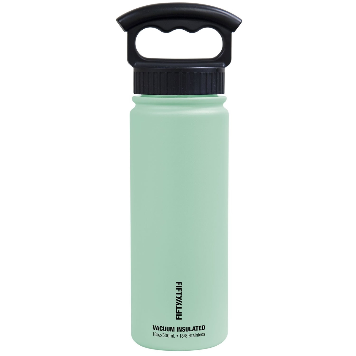 V18006mn0 18 Oz Double-wall Vacuum-insulated Bottles With 3 Finger Grip Cap, Cool Mint