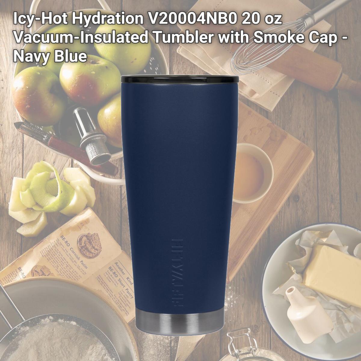 Picture of Icy-Hot Hydration V20004NB0 20 oz Vacuum-Insulated Tumbler with Smoke Cap - Navy Blue