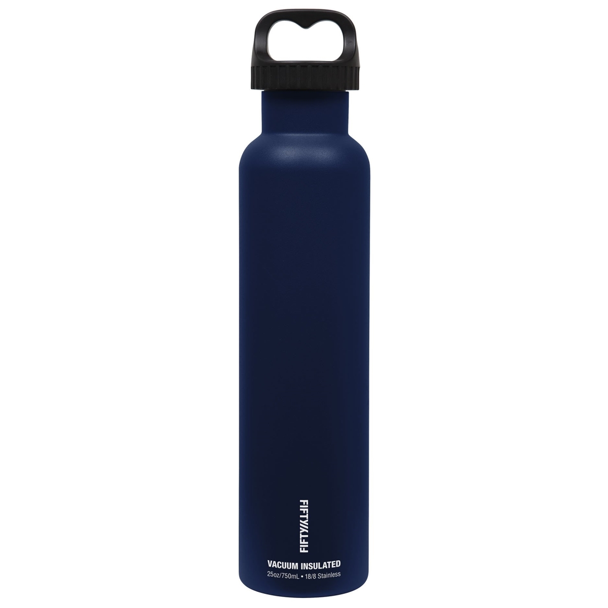 V25003nb0 25 Oz Double-wall Vacuum-insulated Bottles With 2 Finger Grip Cap, Navy Blue