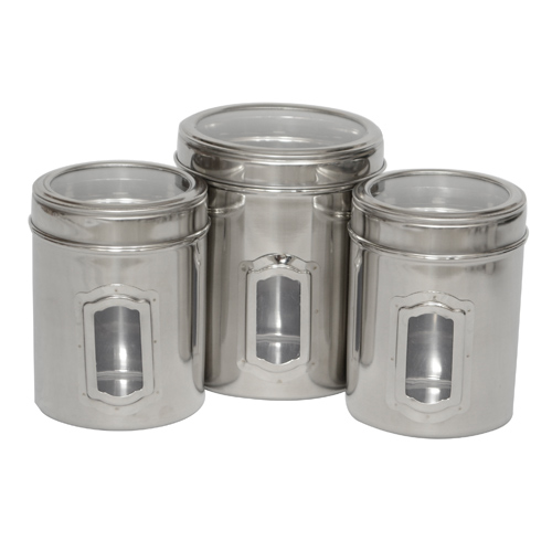 Iconic Pet 51662 Different Sizes Of Canister With See Through Lids - Set Of 3
