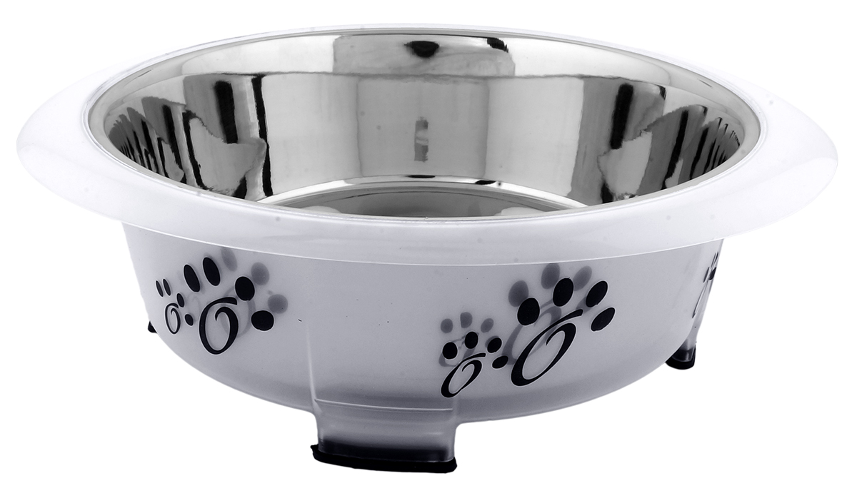 Iconic Pet 52399 54 Oz Color Splash Designer Oval Fusion Bowl For Pet Dog, Large Gray - 6 Cups