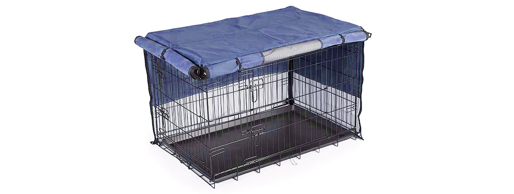 Iconic Pet 51587 30 In. Durable & Protectant Indoor-outdoor Pet Crate Cage Cover - Navy Blue & Light Gray, 23.2 X 30.5 X 20.3 In.