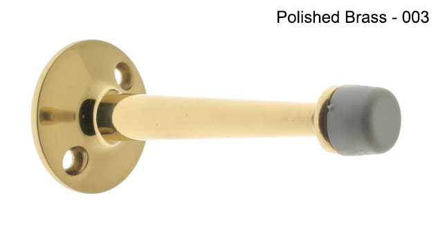 13004-003 3.75 In. Solid Brass Base Stop With 2 Screw Holes Surface Mount, Polished Brass