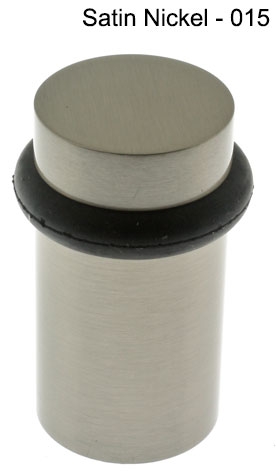 13087-015 2.25 In. High Clearance Flat Top Stop With Black & Gray Rubber Ring, Satin Nickel