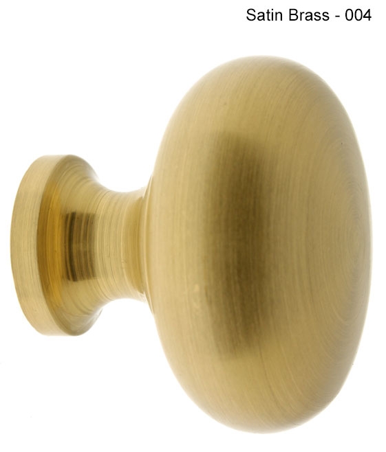 21196-004 1 In. Solid Brass Round Knob, Satin Brass
