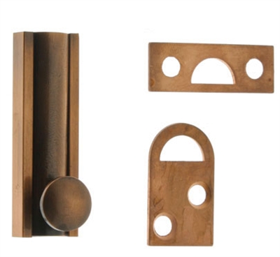 2 In. Solid Brass Surface Bolt, Oil-rubbed Bronze