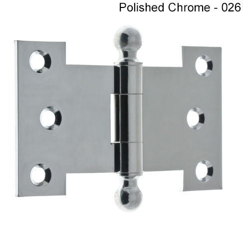 2.5 X 4 In. Parliament Hinge With Ball Finials - Polished Chrome, Pair