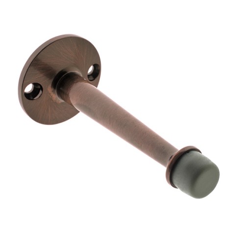 13004-014 3.75 In. Solid Brass Base Stop With 2 Screw Holes Surface Mount, Bright Nickel