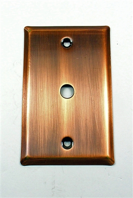 28024-003 Square Single Antenna Plate, Polished Brass