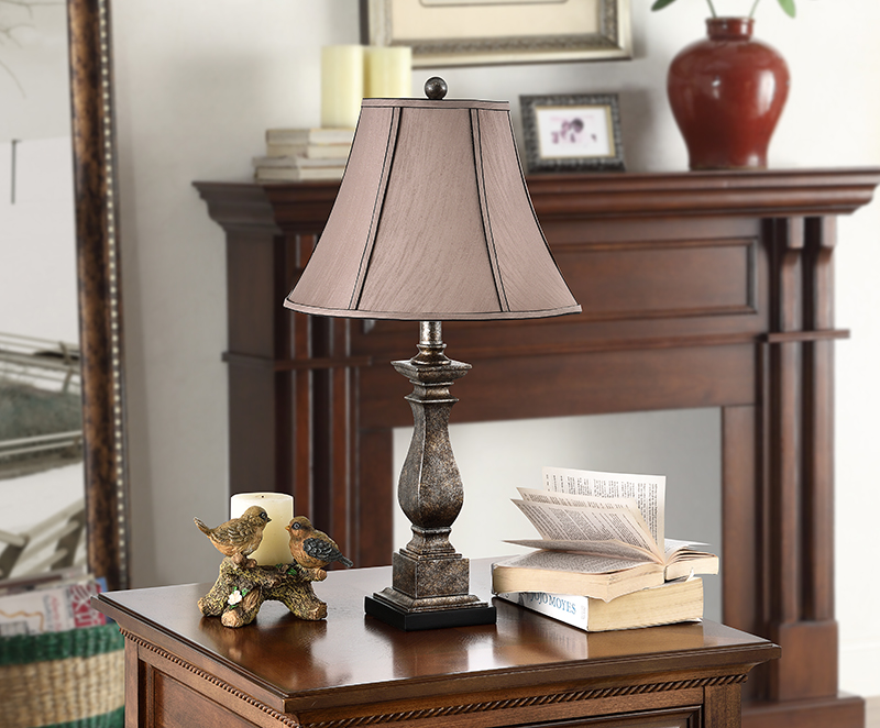 L042 Table Lamps - Antique Silver, Brown - Set Of 2