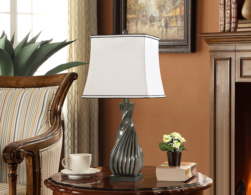 L070 Table Lamps - Grey & White, Set Of 2