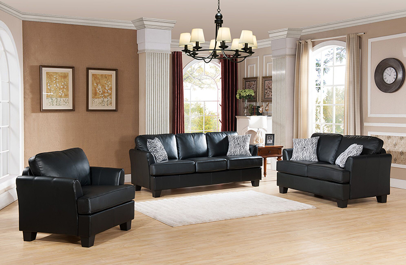 2053bl-s 39 X 88 X 37 In. Living Room Sofa - Black