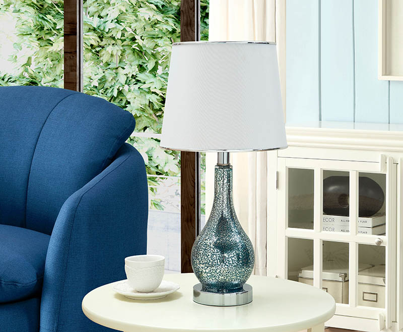 L319 Table Lamps - Blue & White, Set Of 2