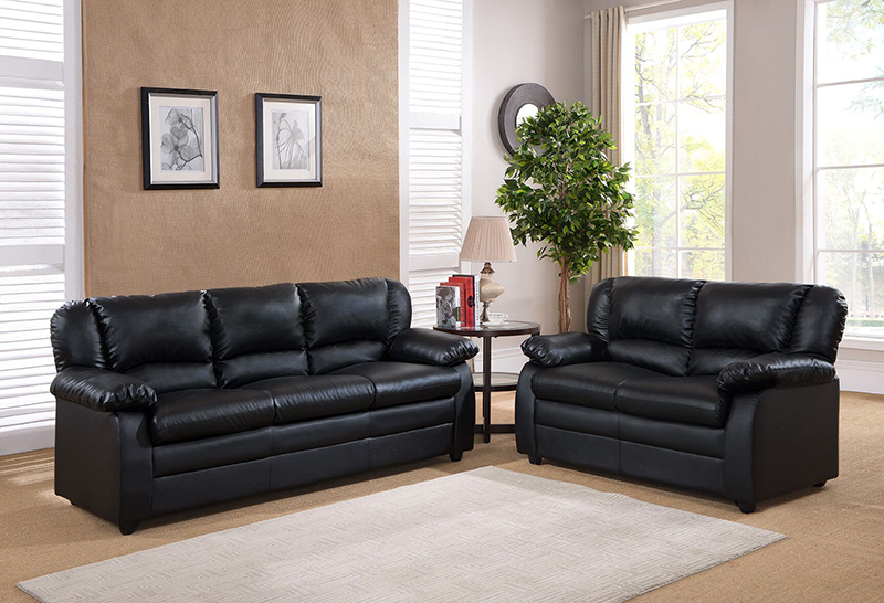 909bl-s 36 X 74 X 31 In. Living Room Sofa - Black