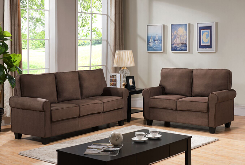 912c-l 37 X 55 X 31 In. Living Room Love Seat - Chocolate