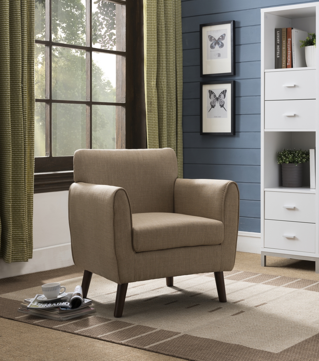 Ac6304 Upholstered Fabric Accent Chair - Brown