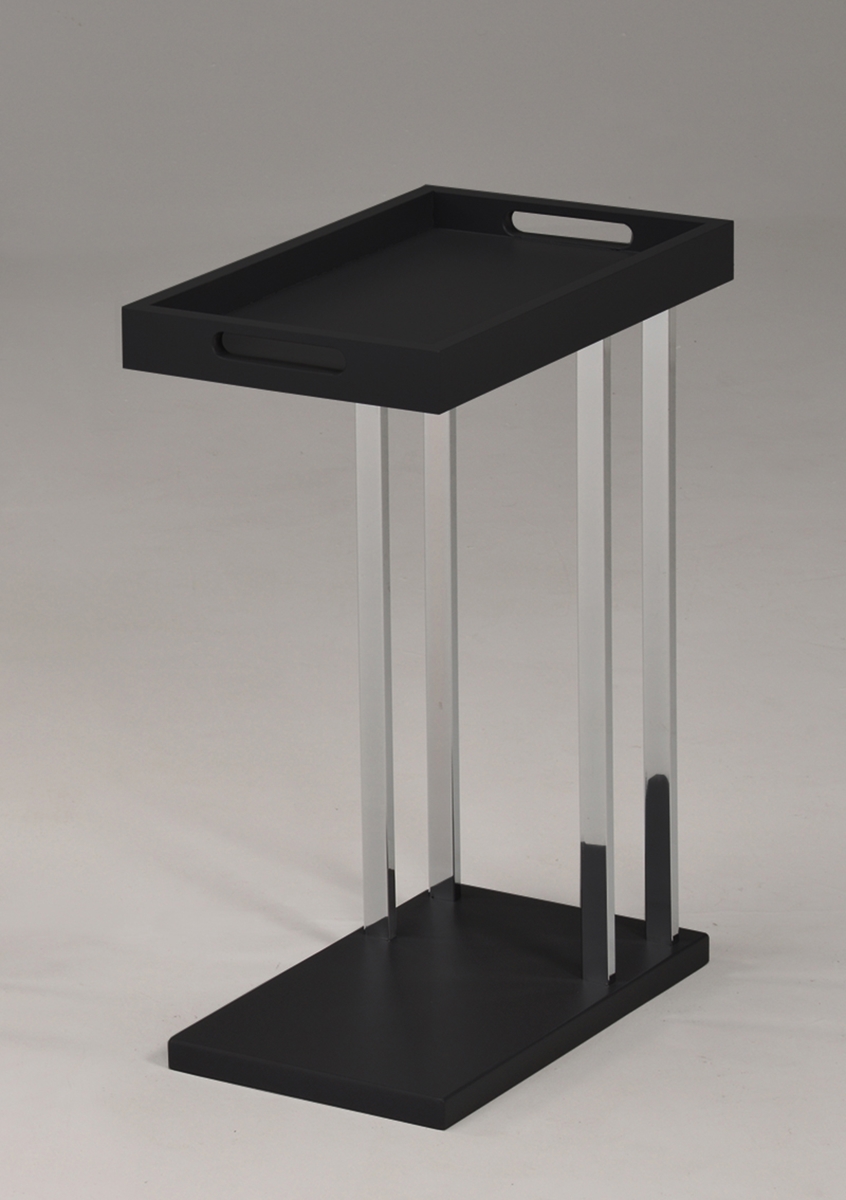 Sr-1632 Accent Table - Black & Chrome, 25 X 18.5 X 11 In.