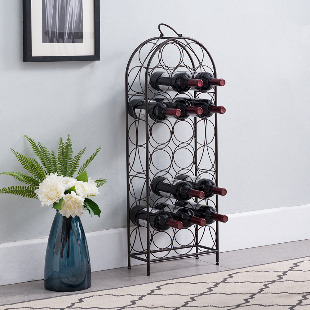 Tristate Apartment Furnishres Wr1371 Salinger Wine Rack - Pewter, 35 X 13 X 6 In.