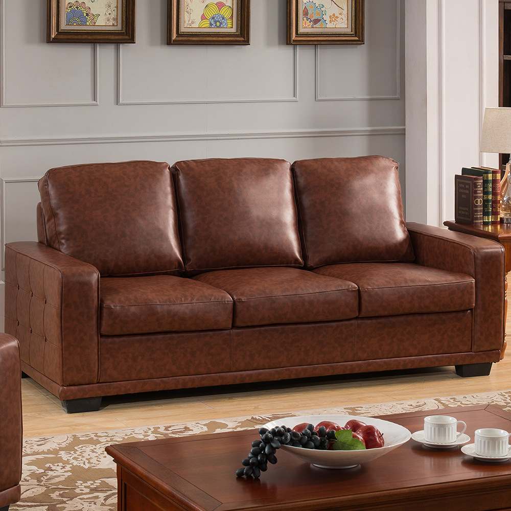 Tristate Apartment Furnishres 74to-s Holt Leather Sofa - Tobbaco, 37 X 82 X 35 In.