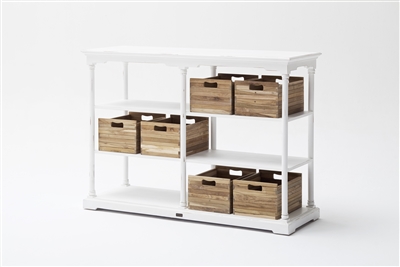 814495013632 Bordeaux Multi Purpose Storage Unit With 6 Solid Wood Crates