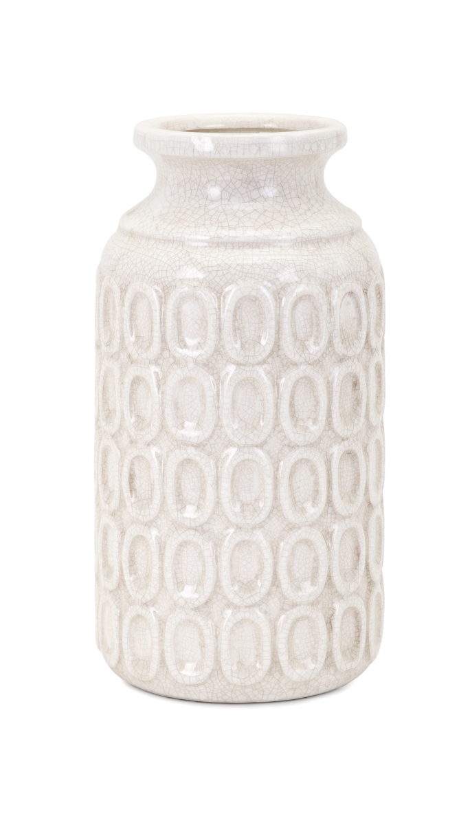 Imax 32131 Eleanor Ceramic Medium Vase, White