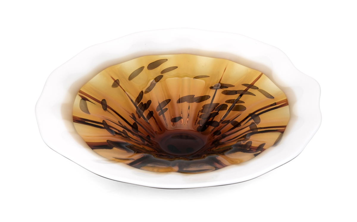 Imax 47974 Marcella Glass Plate, Brown
