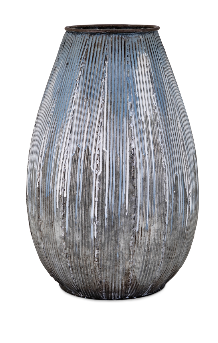 Imax 64497 Robinson Large Metal Vase, Blue
