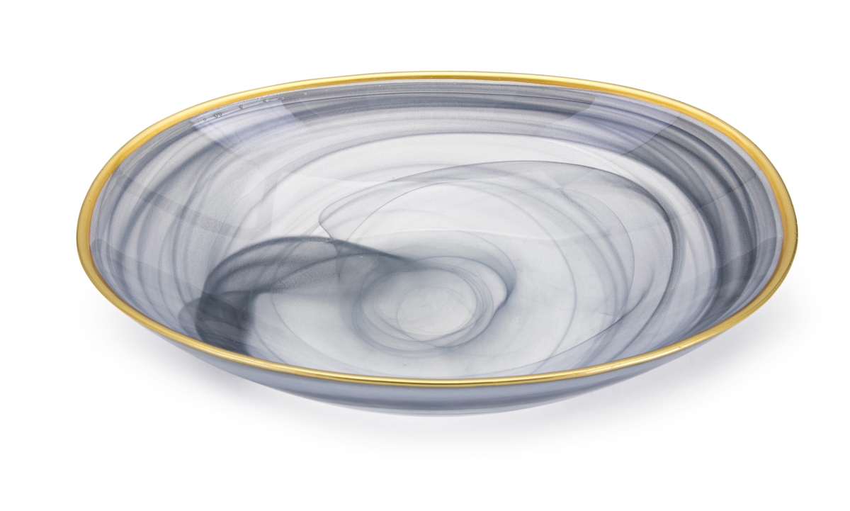 Yazel Glass Bowl, Gray