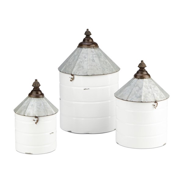 Imax 17346-3 Savannah Decorative Containers, Gray - Set Of 3