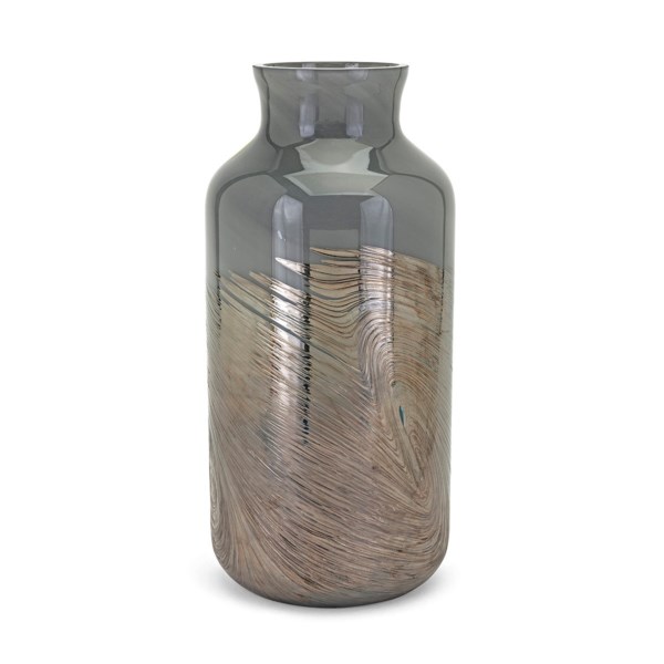 Imax 47980 Montag Large Art Glass Vase, Gray