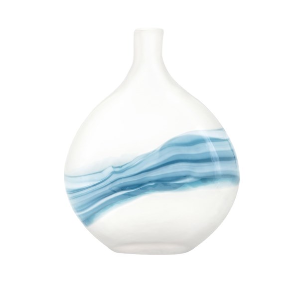 Imax 73266 Mist Small Art Glass Vase, White