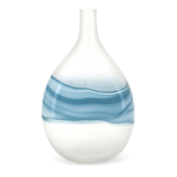 Imax 73267 Mist Large Art Glass Vase, White