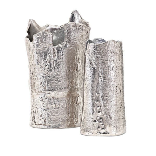 Imax 75129-2 Grayson Vases, Silver - Set Of 2