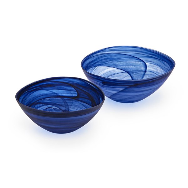 Imax 83946-2 Nicolla Glass Bowls, Blue - Set Of 2