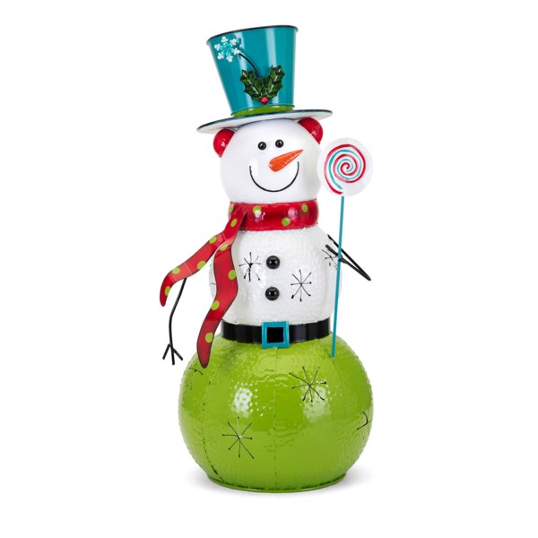 Imax 88395 Whimsy Christmas Large Snowman Lantern, White