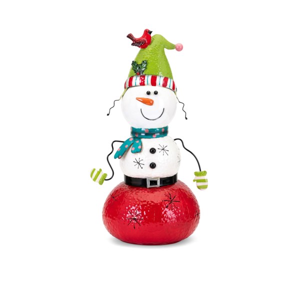 Imax 88396 Whimsy Christmas Small Snowman Lantern, White