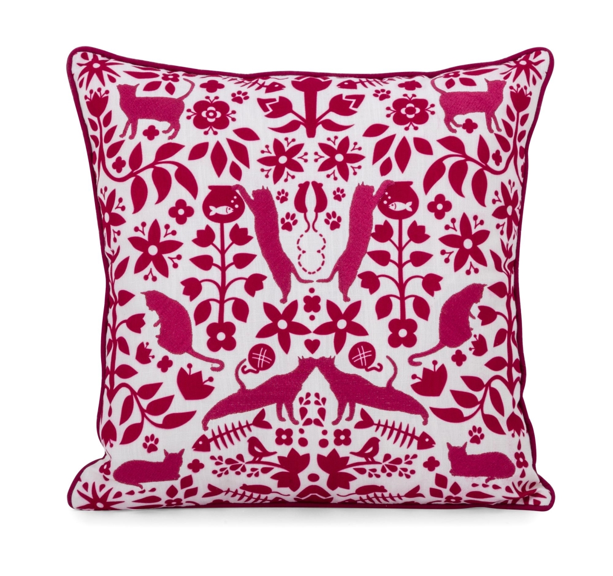 Imax 90586 16 X 16 In. Otomi Cat Pillow