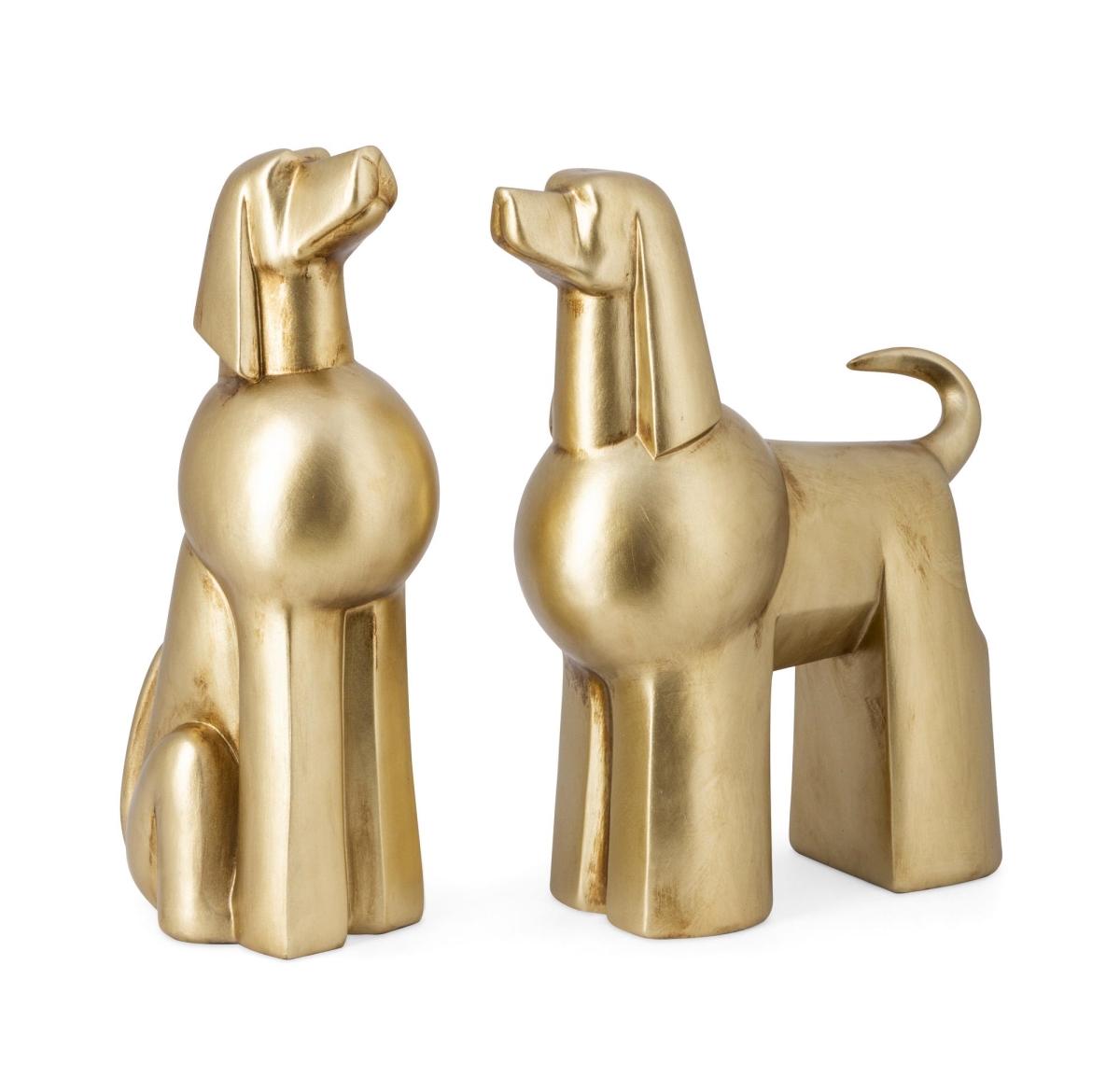 Imax 23405-2 Surrey Gold Dog Statuaries - Set Of 2