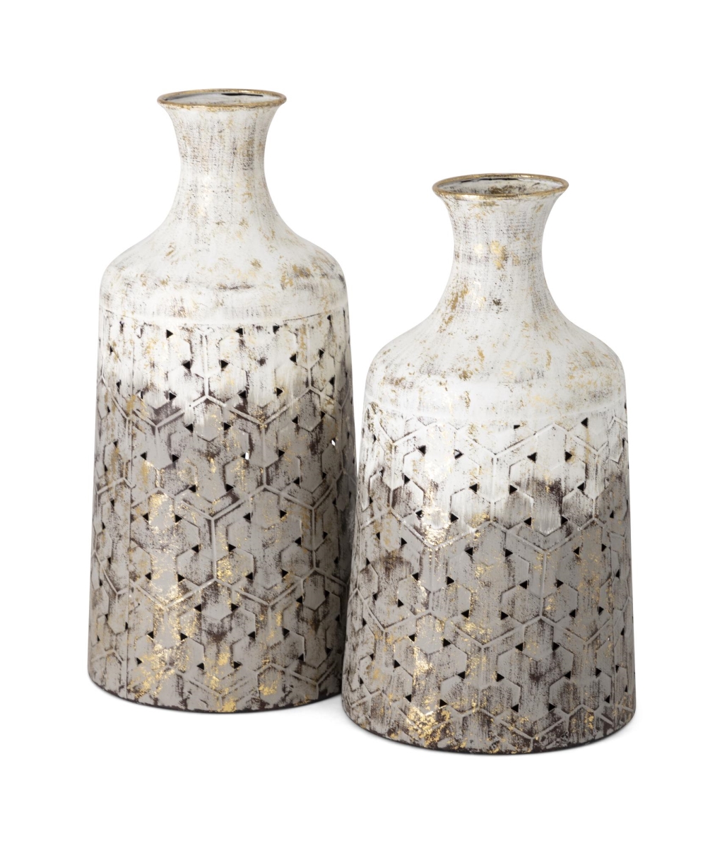 Imax 28926-2 Lockley Metal Vases - Set Of 2