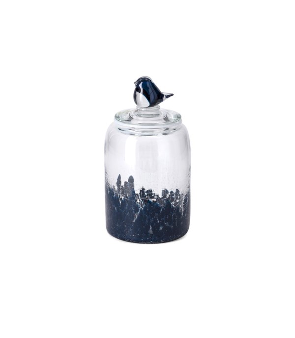 Imax 62911 Trisha Yearwood Bluebird Small Art Glass Canister