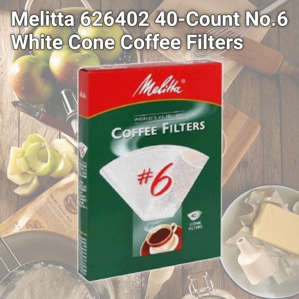 Picture of Melitta 626402 40-Count No.6 White Cone Coffee Filters