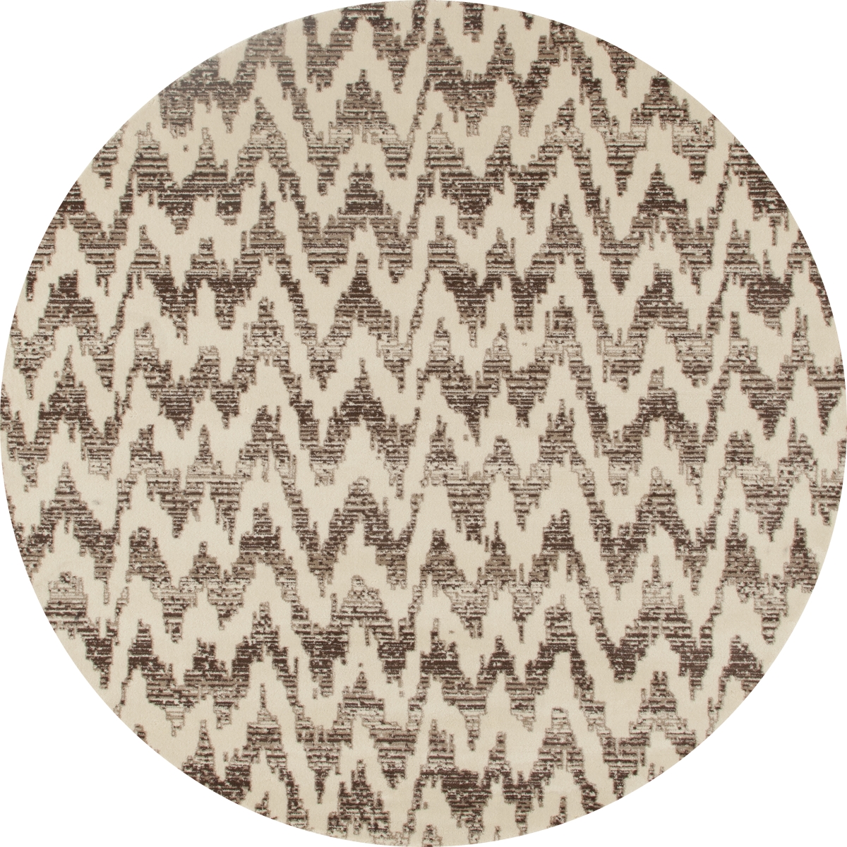 25542 8 Ft. Troy Collection Static Woven Round Area Rug, Beige