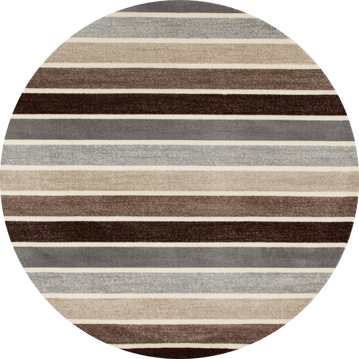 25726 8 Ft. Troy Collection Mainline Woven Round Area Rug, Brown